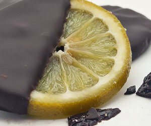 Discos de limón con chocolate